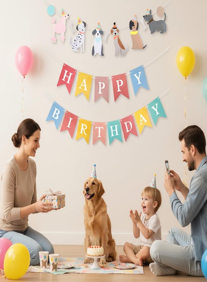 Quilax Dog Themed Banner Happy Birthday Banner Decoration, Puppy Birthday Party Decorations for Pet Puppy Birthdays Party Supplies - Image 5